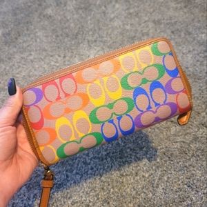 Large Coach Rainbow Wallet